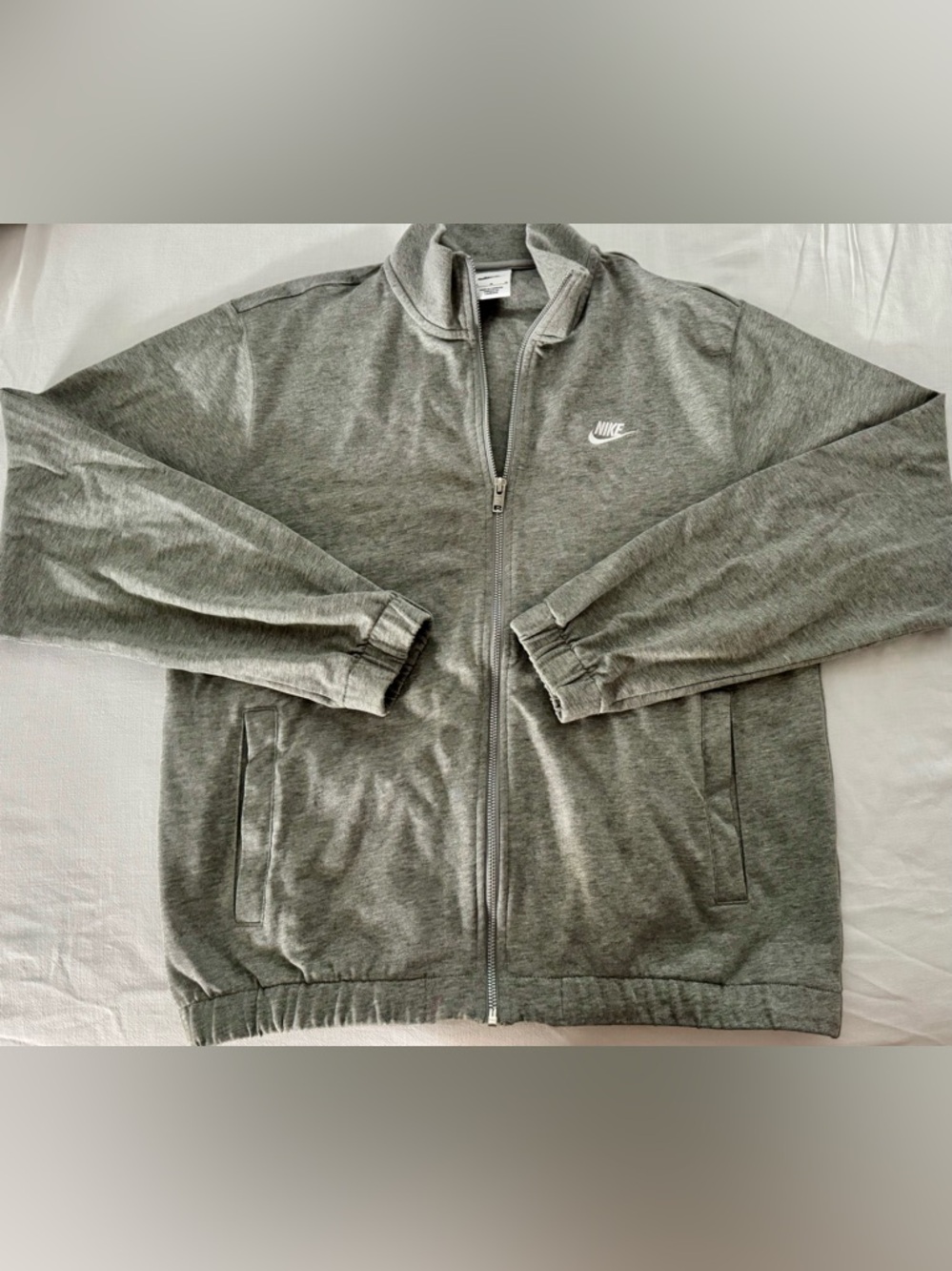 Nike Grey Full-Zip Bomber Jacket